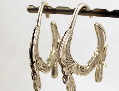 Silver earrings, Eastern Tibet