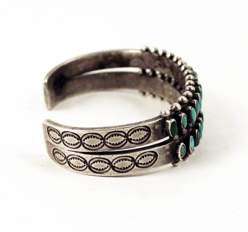 Zuni turquoise and silver bracelet, Native American Zuni turquoise and silver bracelet, Native American