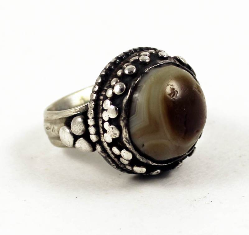 HIM115c-silver and eye agate Tibetan ring(1) silver-and-eye-agate-Tibetan